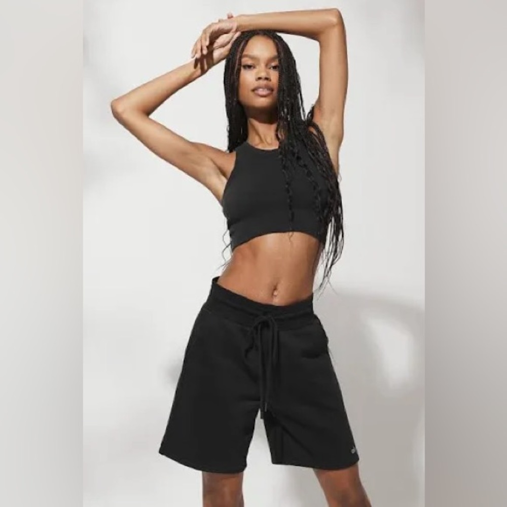 ALO Yoga High-Waist Easy Sweat Short in Black